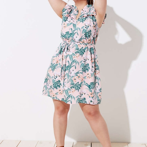 LOFT Dresses & Skirts - NWT LOFT plus lily tie waist dress tropical flora
